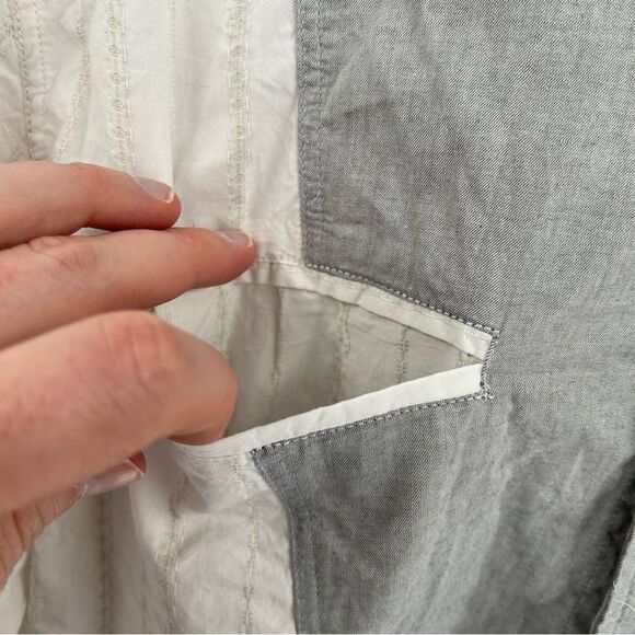 Third and Army Deadstock Collared White Striped Grey Shirt NWT Medium - Picture 4 of 8